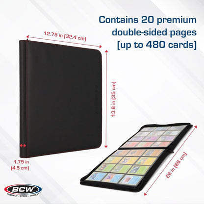 BCW Z-Folio 12 Pocket Zip Binder - Teal