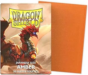 Dragon Shield Japanese Size Matte Sleeves Amber 60 ct