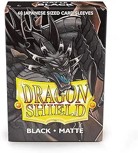 Dragon Shield Japanese Size Black Matte Sleeves 60 ct