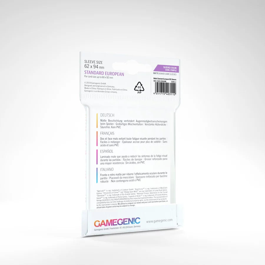 Gamegenic 62mm X 94mm Standard European Sleeves