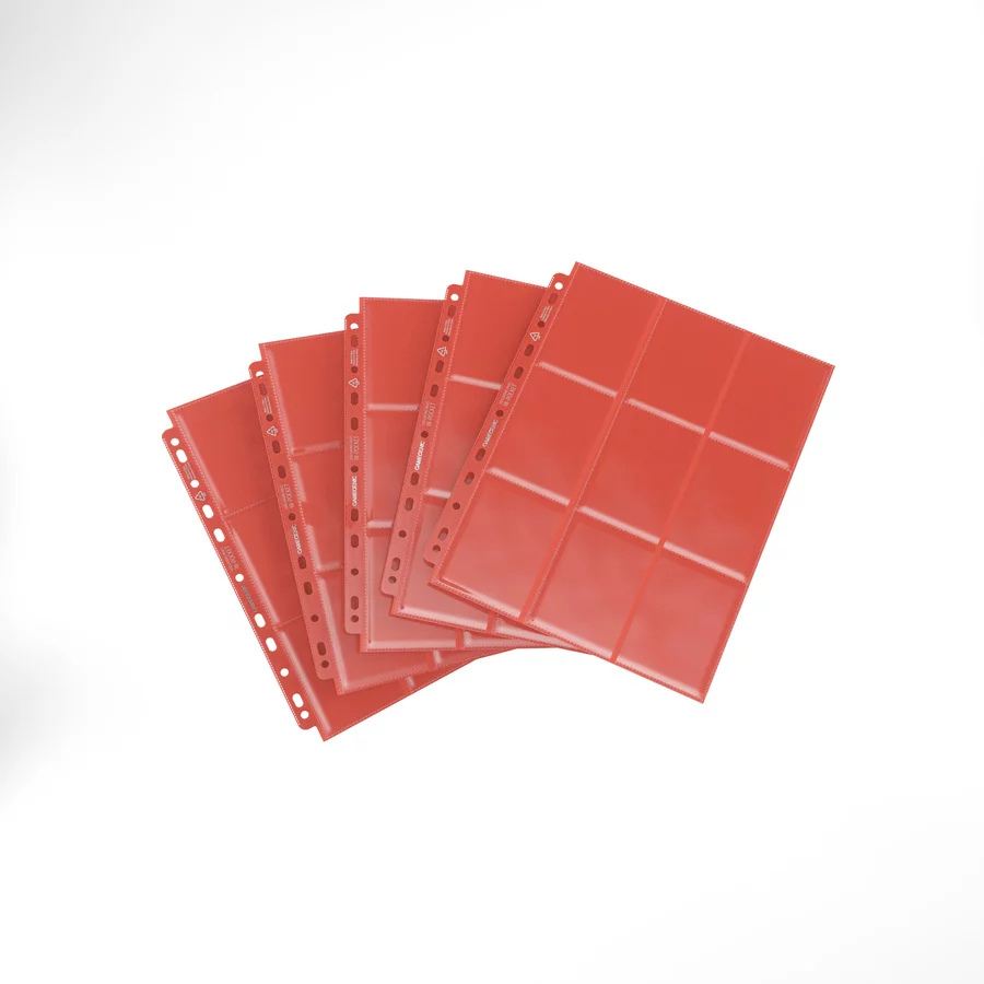 Gamegenic 18-Side Loading Pocket Pages 10 count (Red)