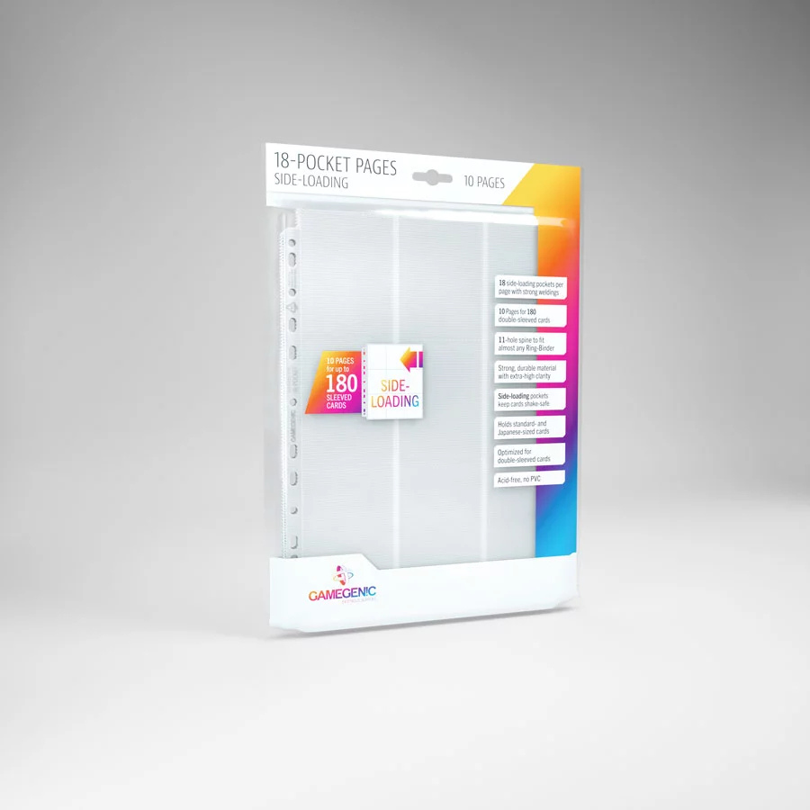 Gamegenic 18-Side Loading Pocket Pages 10 count (White)