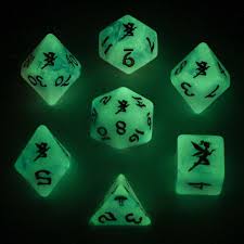 HYMGHO Pixie Dust RPG Dice Set (Glow in the Dark) Gold