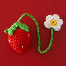 Bookmark: Crocheted Red Strawberry