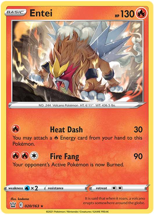 Entei (020/163) [Sword & Shield: Battle Styles]